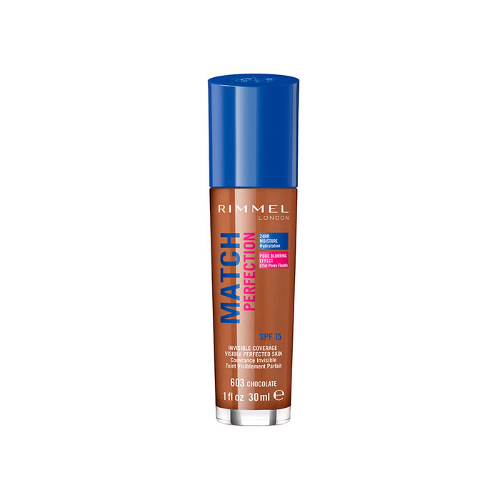Rimmel London Match Perfection Foundation Spf15 603 Chocolate 30ml Rimmel London Match Perfection Foundation Spf15 603 Chocolate 30ml