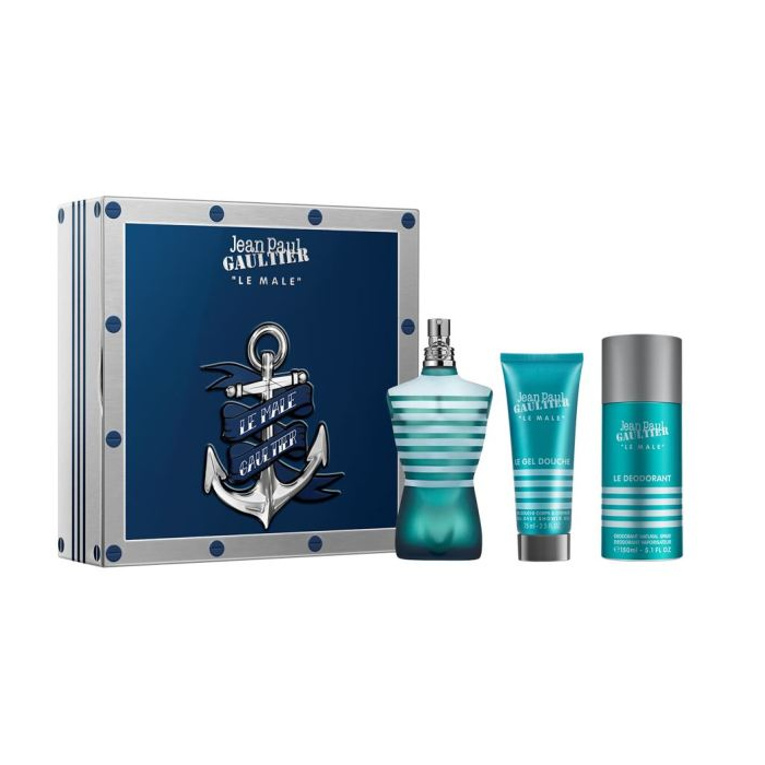 Jean Paul Gaultier Le Male Eau De Toilette Spray 125ml Set 3 Pieces 2022 Jean Paul Gaultier Le Male Eau De Toilette Spray 125ml Set 3 Pieces 2022