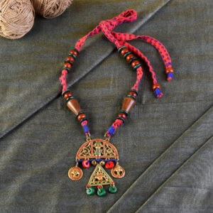 The Royal Family Handcrafted Tribal Dhokra Necklace Multi Colour Size 4x10x33 - Article - AAC-40-01-09-B