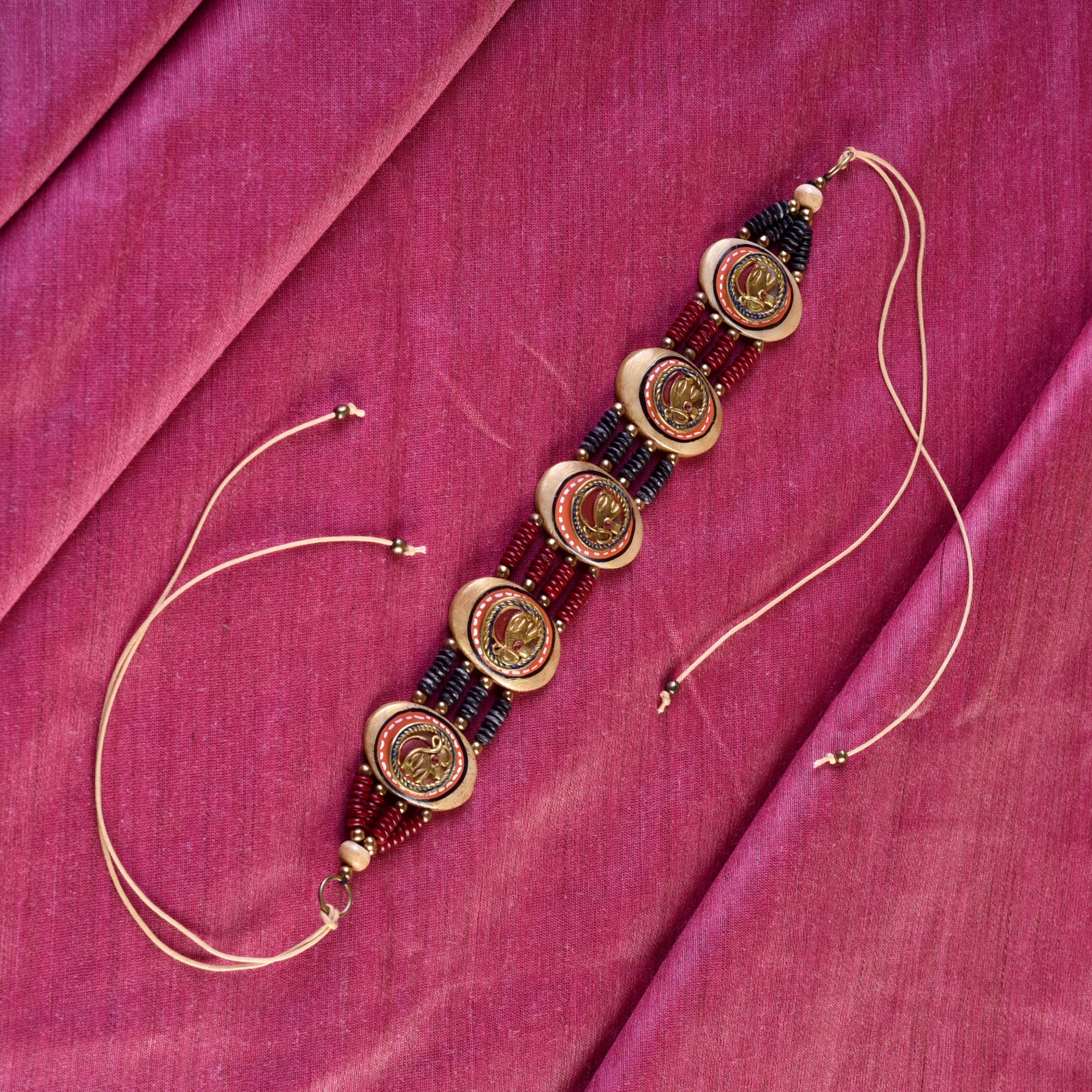 The Guards Of Empress Handcrafted Tribal Dhokra Oval Choker Multi Colour Size 27x4x4 - Article - AAC-40-01-10-A The Guards Of Empress Handcrafted Tribal Dhokra Oval Choker Multi Colour Size 27x4x4 - Article - AAC-40-01-10-A