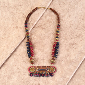 The Wise' Handcrafted Tribal Dhokra Necklace Multi Colour Size 10x4x32 - Article - AAC-40-01-12-A2
