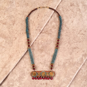 Charlie's Angels' Handcrafted Tribal Dhokra Necklace Multi Colour Size 10x4x38 - Article - AAC-40-01-12-A6