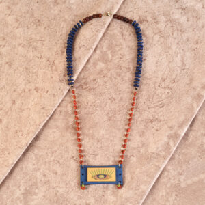 Evil Eye' Round-A Handcrafted Tribal Dhokra Necklace Multi Colour Size 8x5x38 - Article - AAC-40-01-13-E