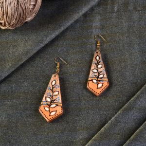 The Floral Arrows Handcrafted Tribal Wooden Earrings Multi Colour Size 3x3x8 - Article - AAC-40-02-07-F