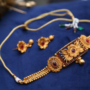 NECKLACE SET BRASS MICRO GOLD PLATED COLOUR GOLD SIZE FREE SIZE - 13452