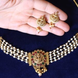 NECKLACE SET BRASS MICRO GOLD PLATED COLOUR GOLD SIZE FREE SIZE - 12952
