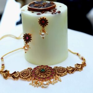 NECKLACE SET BRASS MICRO GOLD PLATED COLOUR GOLD SIZE FREE SIZE - 13552