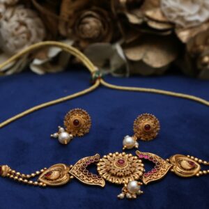 NECKLACE SET BRASS MICRO GOLD PLATED COLOUR GOLD SIZE FREE SIZE - 13152