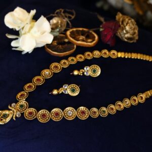 NECKLACE SET BRASS MICRO GOLD PLATED COLOUR GOLD SIZE FREE SIZE - 18052
