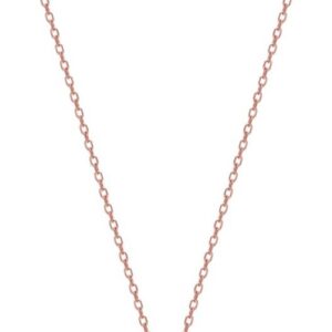 925 Sterling Silver Rose Gold Classic Heart Pendant with Link Chain Rhodium Plated Sterling Silver Necklace