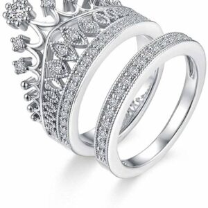 Silver Metal Queen Crown Pattern Ring Stainless Steel Ring