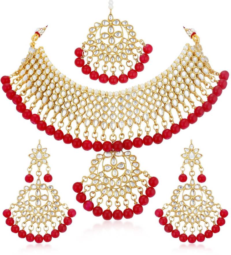 Alloy Gold-plated Jewel Set (Red) Alloy Gold-plated Jewel Set (Red)