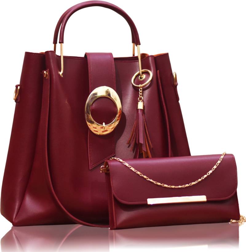 Women Maroon Shoulder Bag - Extra Spacious (Pack of: 2) Women Maroon Shoulder Bag - Extra Spacious (Pack of: 2)